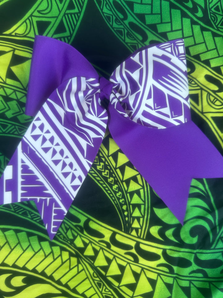 Purple Bow White Tribal