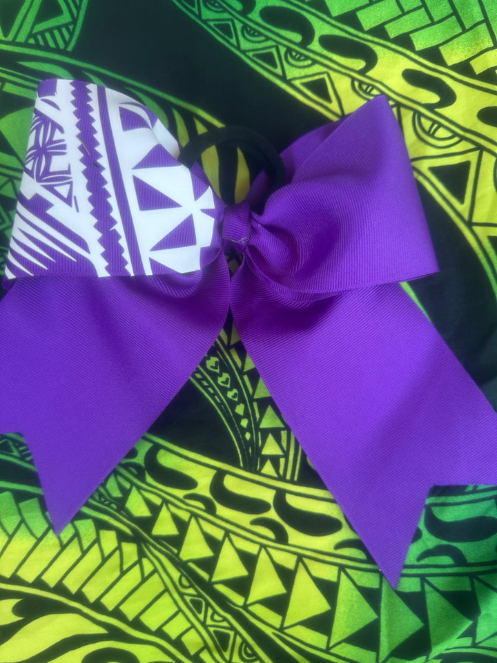 Purple Bow White Tribal