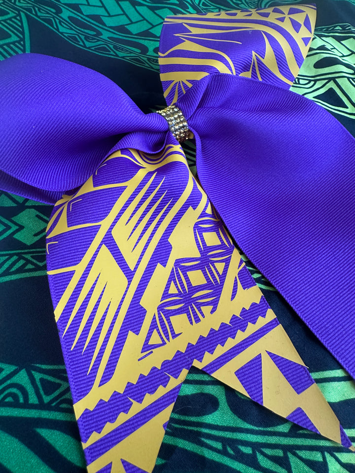Purple Bow Athletic Gold Tribal