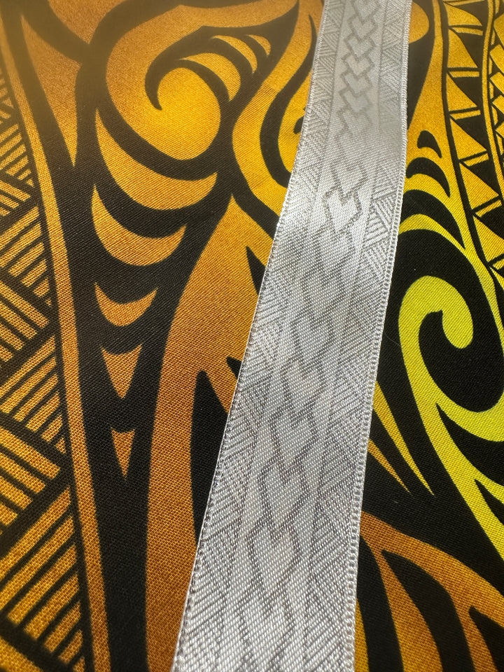 7/8” Silver On White Ribbon 10 Yards