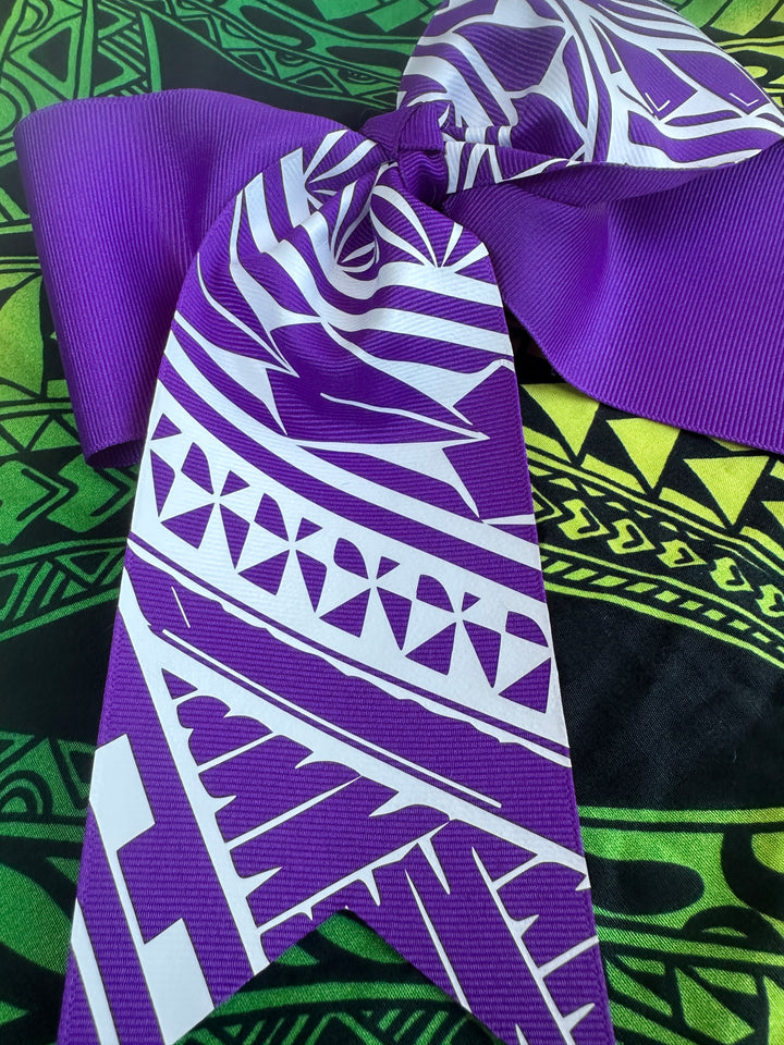 Purple Bow White Tribal