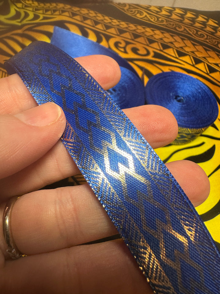 7/8” Gold On Royal Blue Ribbon 20 Yards