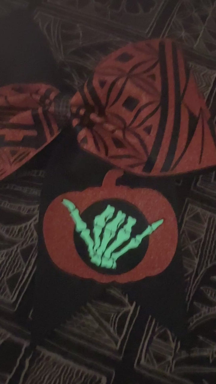 Glow in the dark SHAKA Halloween Tribal Glitter Bow