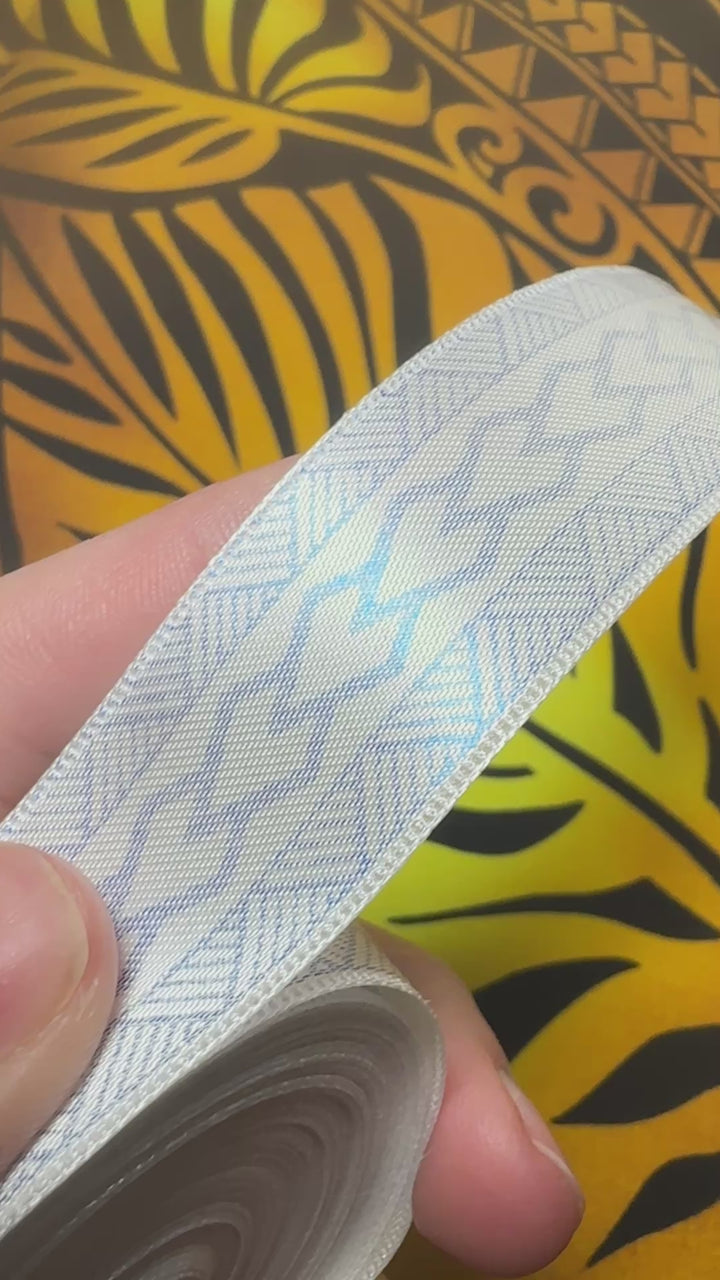 7/8” Blue On White Ribbon 10 Yards