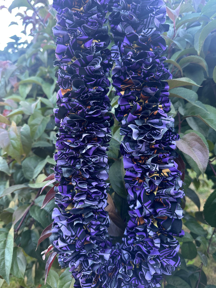 Purple & Gold Tribal Forever Fabric Lei