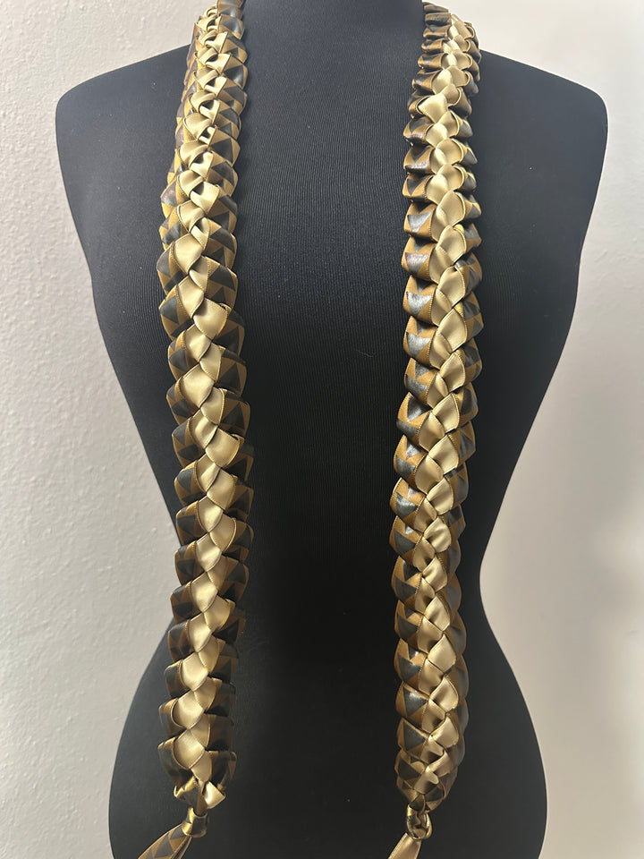 Brown and Tan Triangle Ribbon Lei