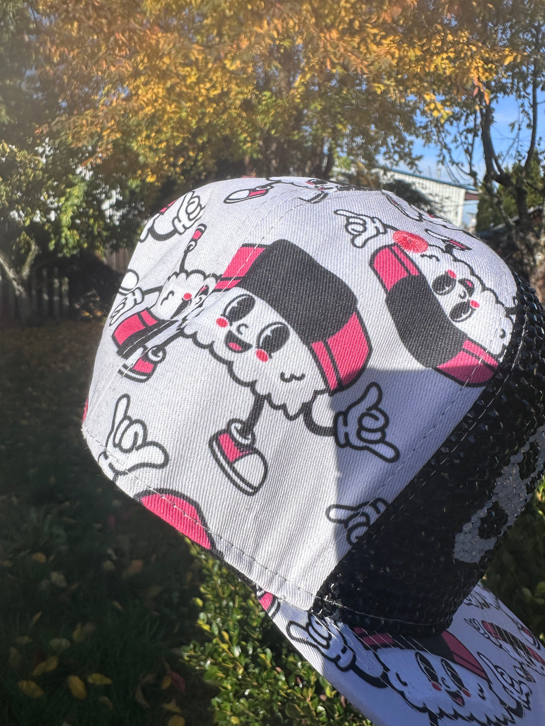 808 Musubi Rhinestone Flat Bill Snapback