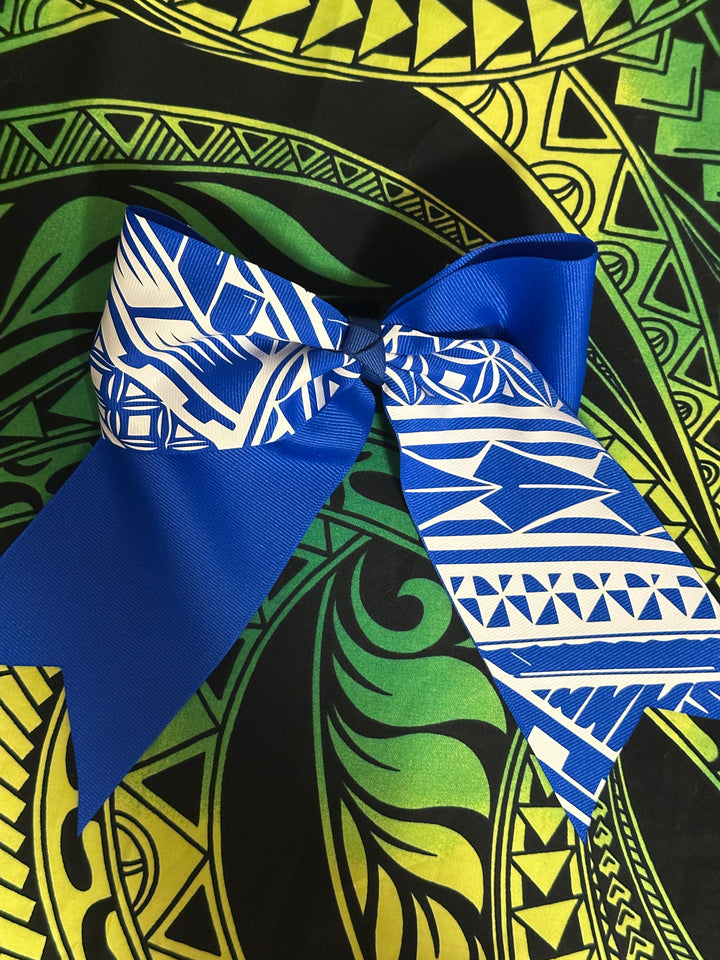 Royal Blue Bow White Tribal