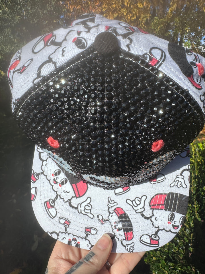 808 Musubi Rhinestone Flat Bill Snapback