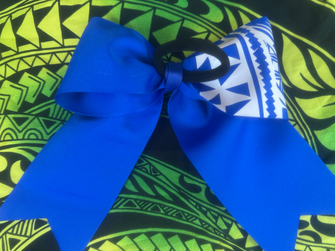Royal Blue Bow White Tribal
