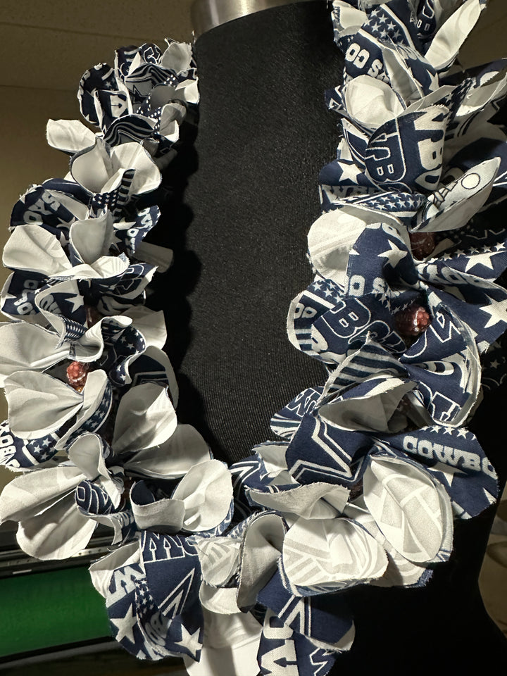 Dallas Cowboy Forever Fabric Lei with beads