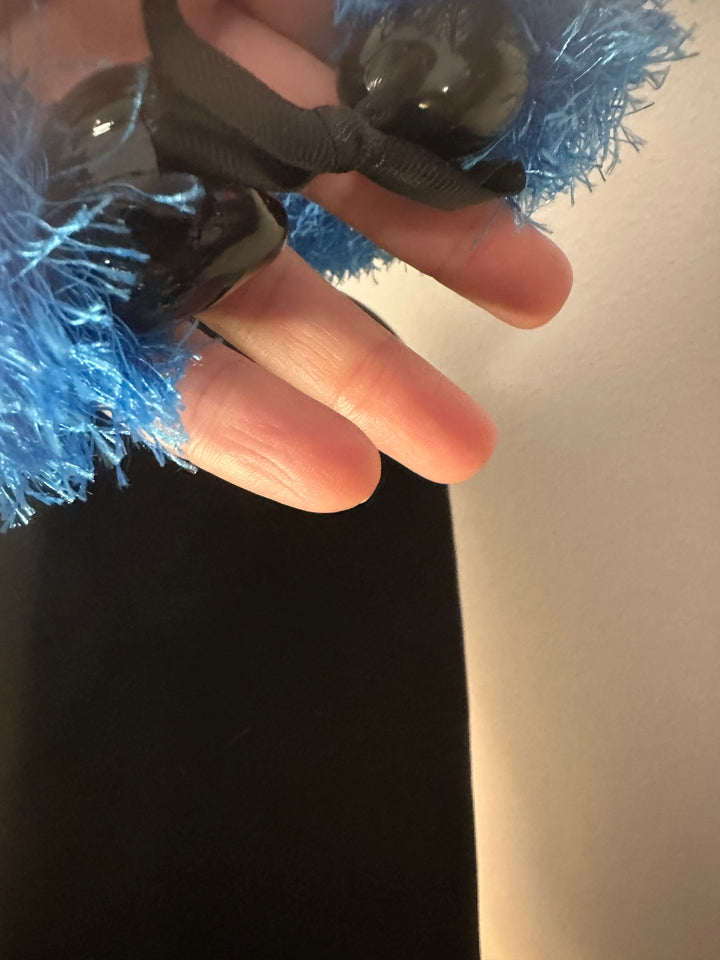 Turquoise Eyelash Yarn Lei