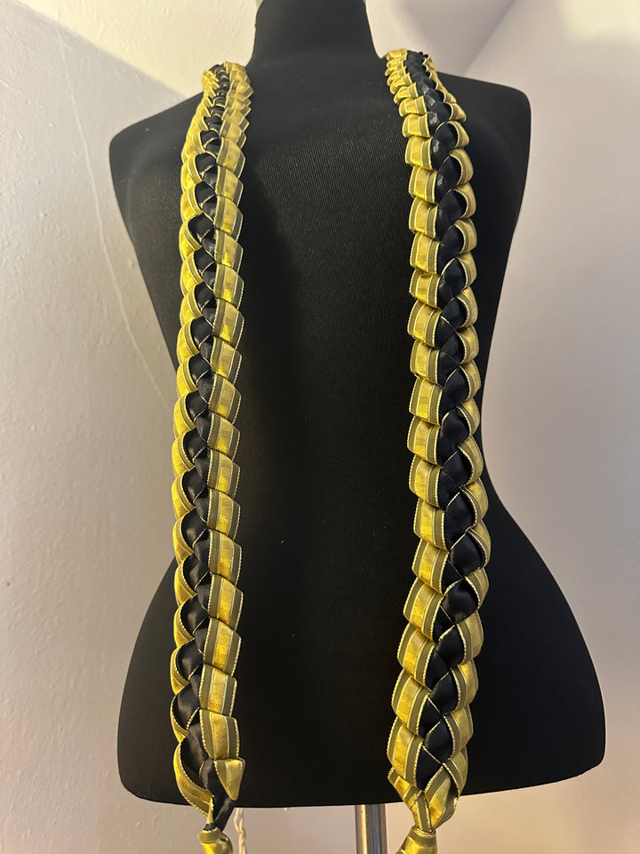 Gold & Black Ribbon Lei