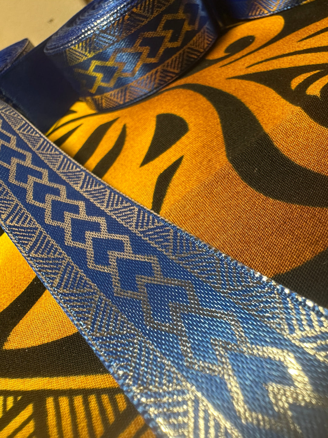 7/8” Silver On Royal Blue Ribbon 10 Yards