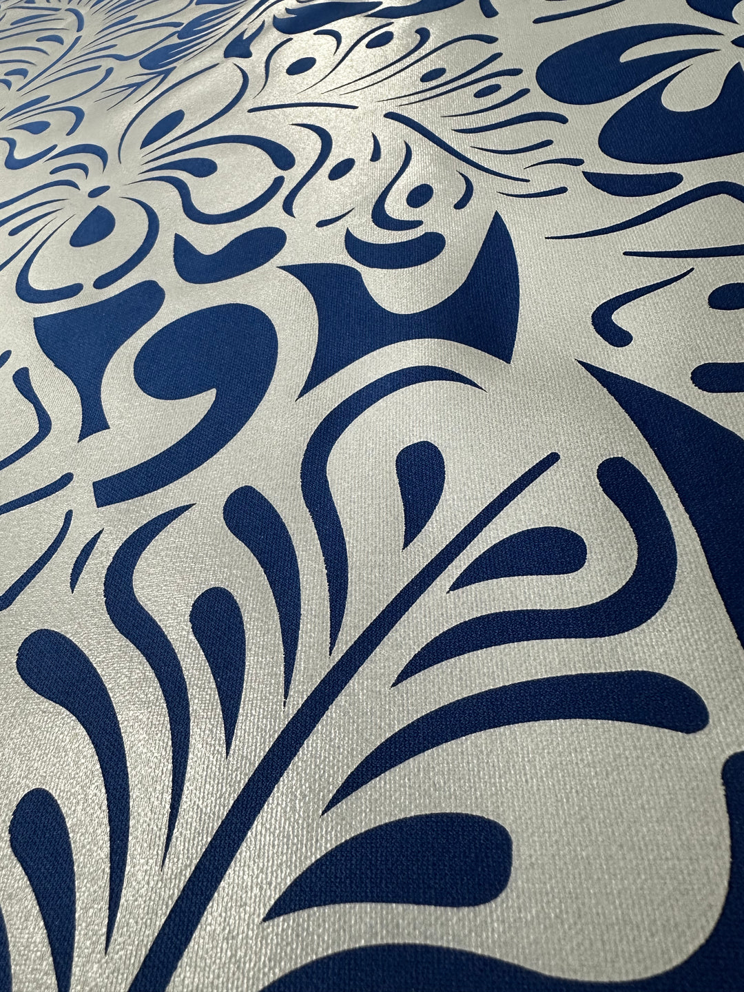 White Foil on Royal Blue Stretch SF07