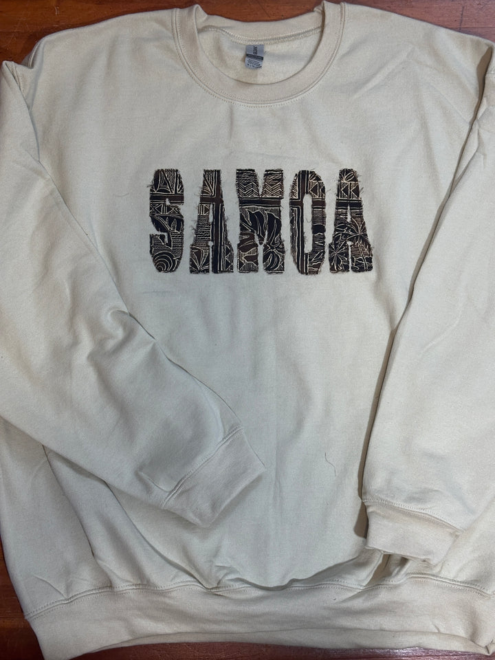 XL Cream Distressed SAMOA applique
