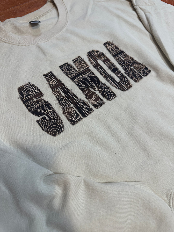 XL Cream Distressed SAMOA applique