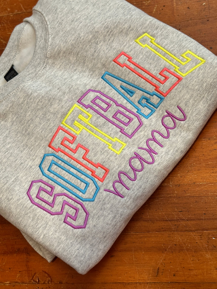 Softball Mama Gray Crewneck