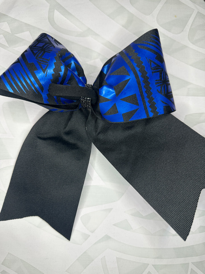 Black Bow Metallic Blue Tribal