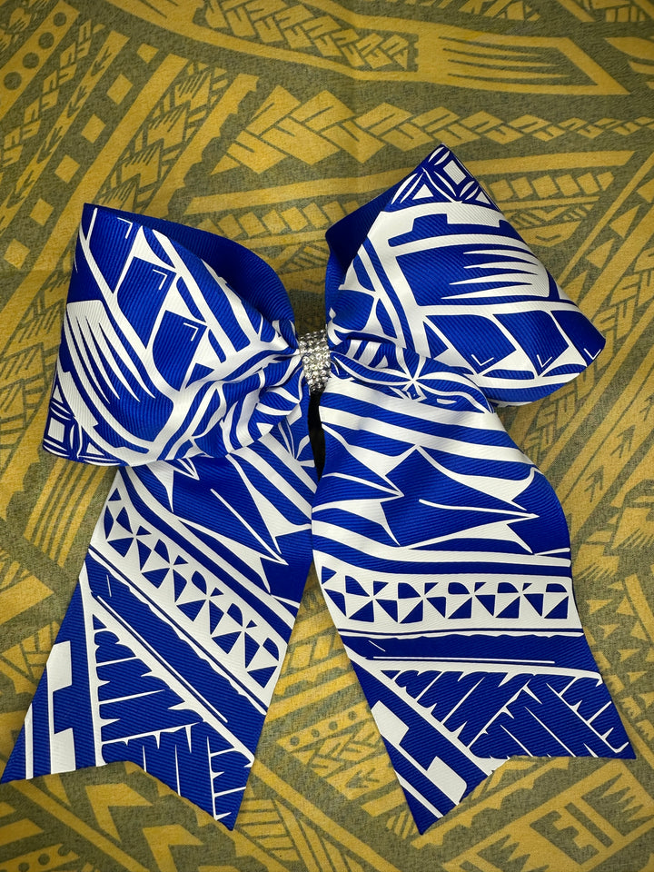 Blue Bow White Tribal