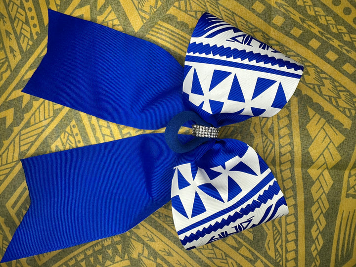 Blue Bow White Tribal