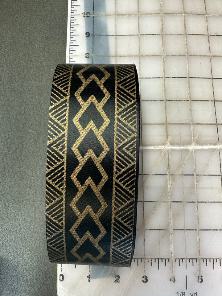 2 1/2” Gold on Black Ribbon 5 yards