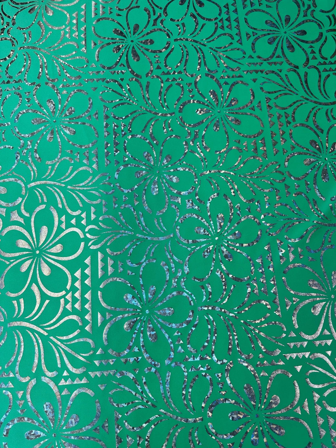 Gold Glitter Flake Foil on Bright Green Stretch SF80 - CHEEHOOlife