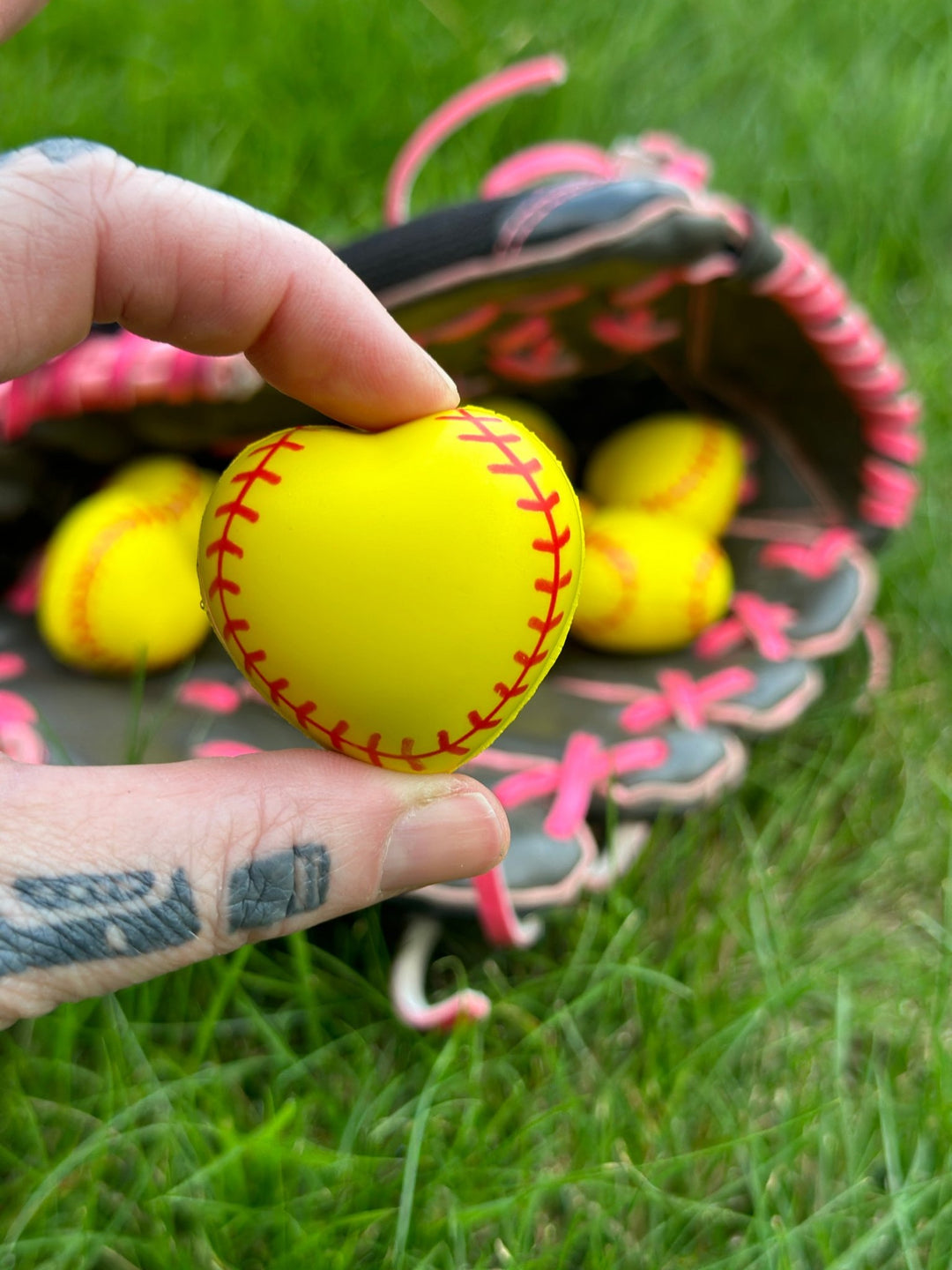 Love at First Pitch Mini Heart Shaped Foam Softball - CHEEHOOlife