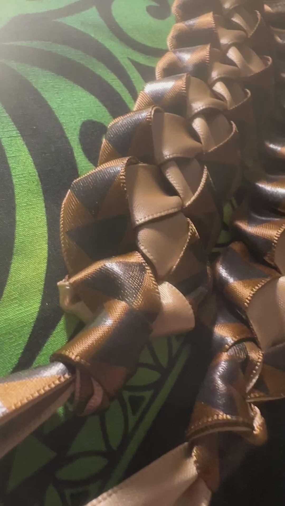 Brown and Tan Triangle Ribbon Lei