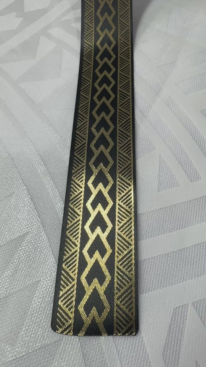 1” Gold On Black Ribbon 23 Yards