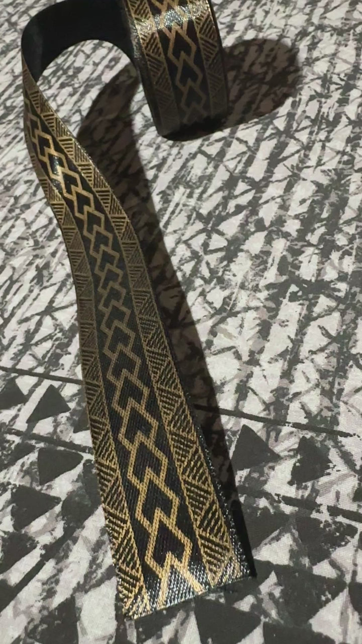 10 Yards- 1” wide double faced black satin printed ribbon