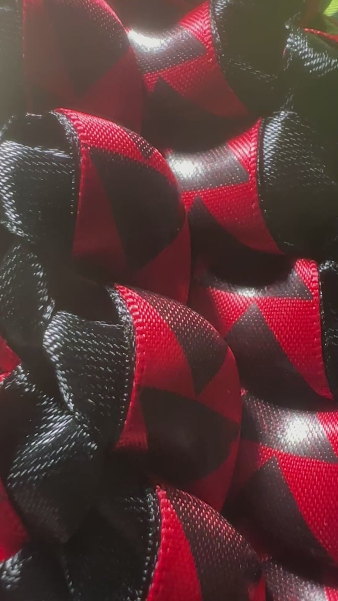 Red and Black Triangle Ribbon Lei