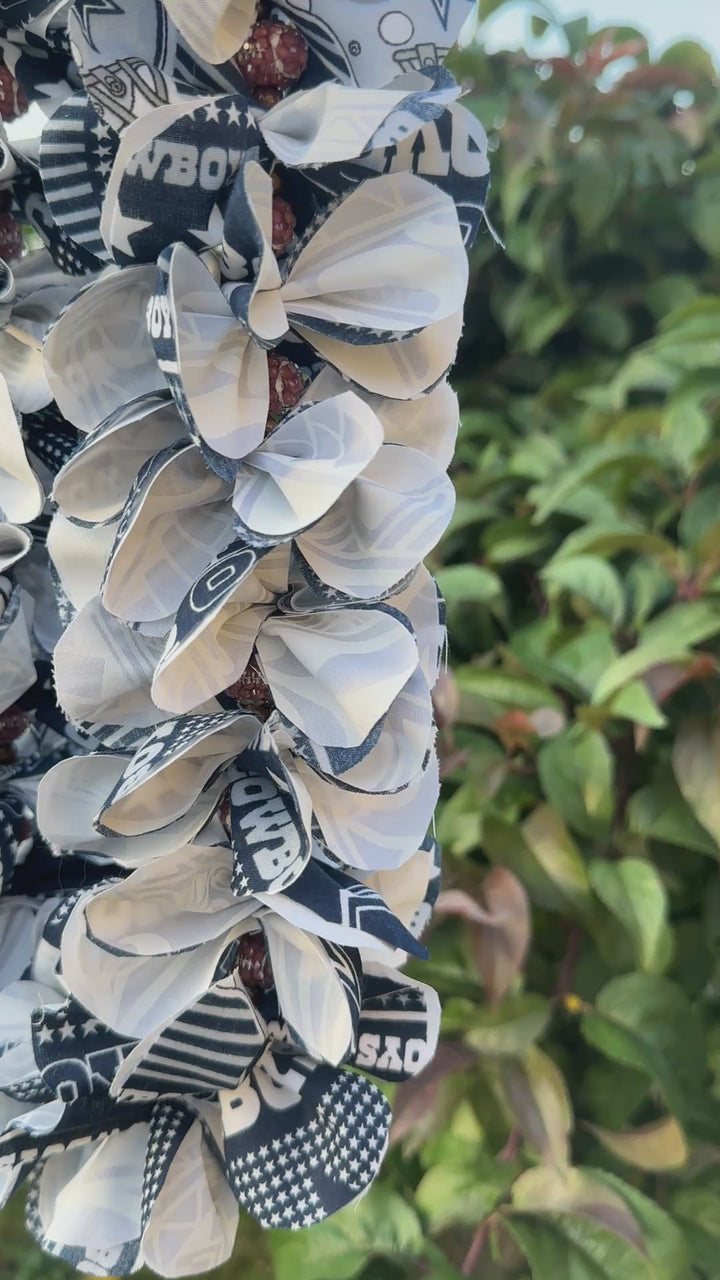Dallas Cowboy Forever Fabric Lei with beads