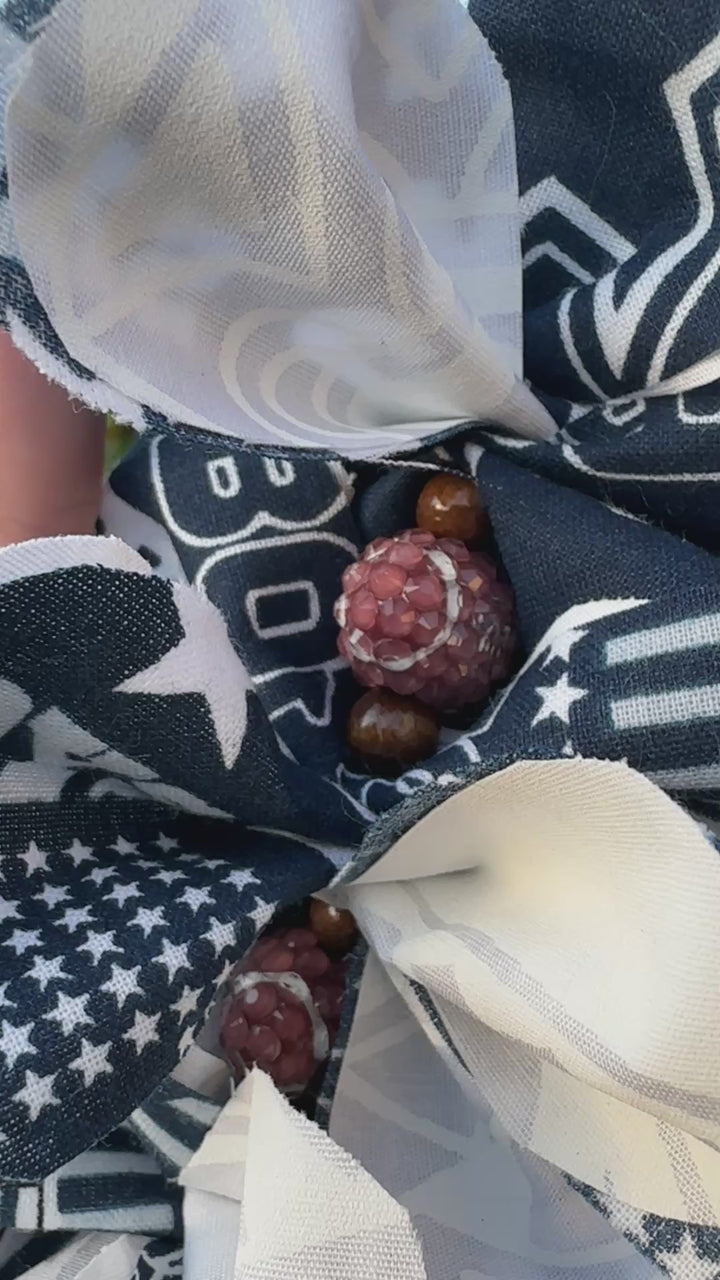 Dallas Cowboy Forever Fabric Lei with beads