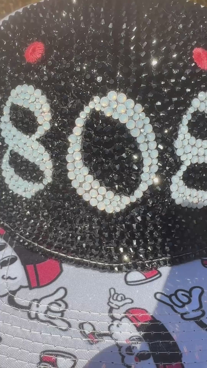 808 Musubi Rhinestone Flat Bill Snapback