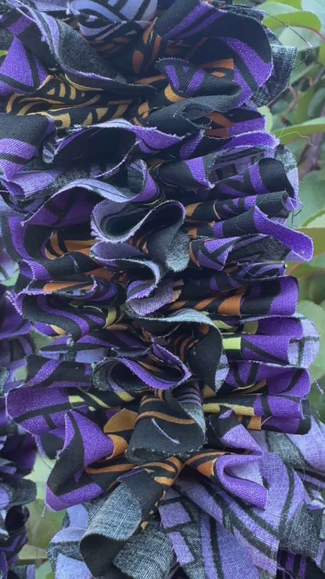Purple & Gold Tribal Forever Fabric Lei