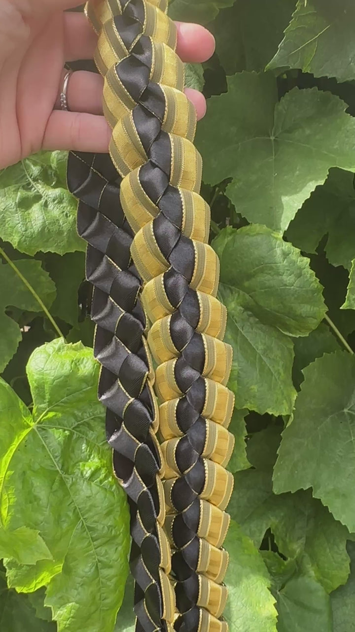Gold & Black Ribbon Lei