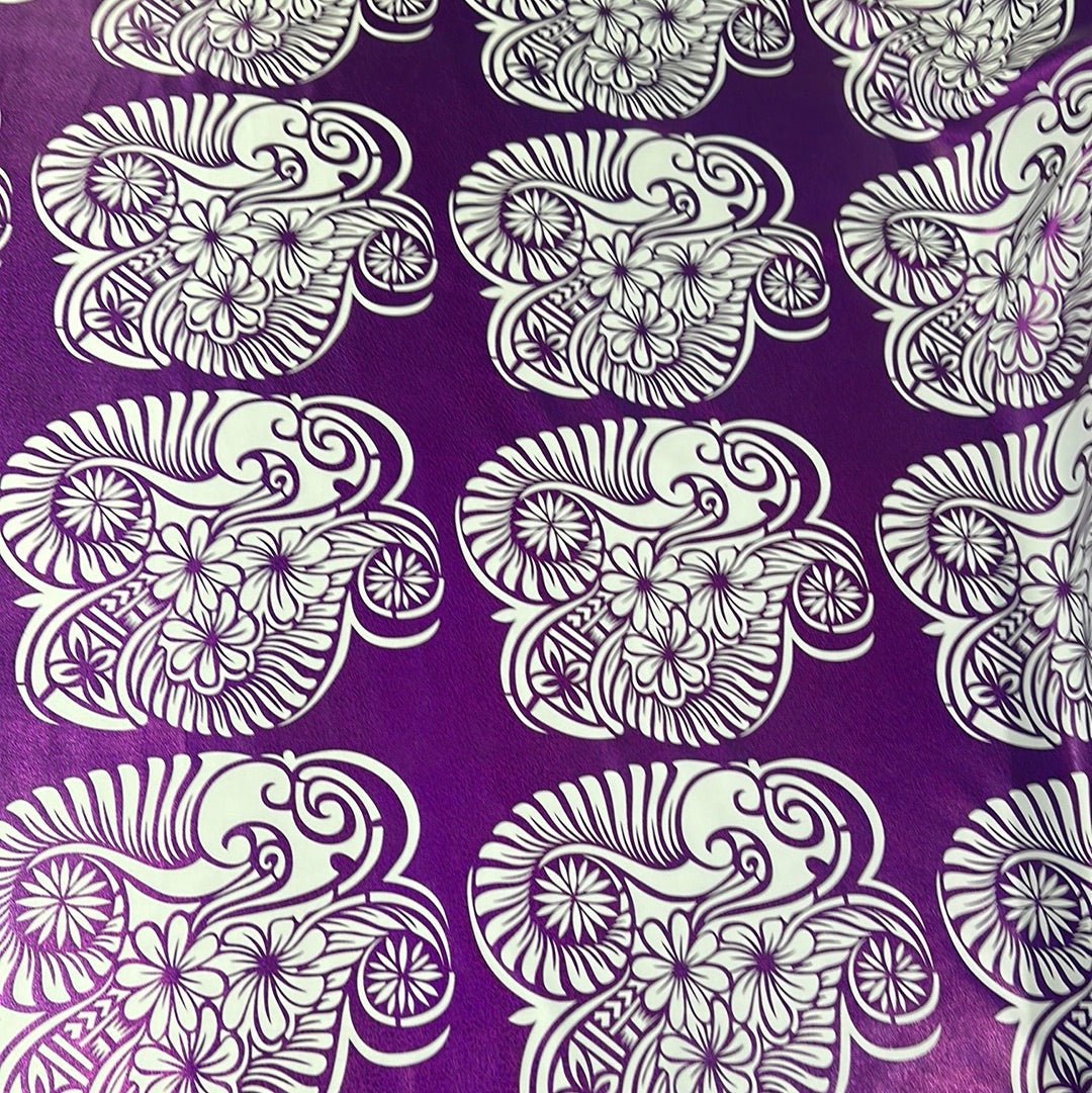 Purple Glitter Foil on White Stretch SF69 - CHEEHOOlife