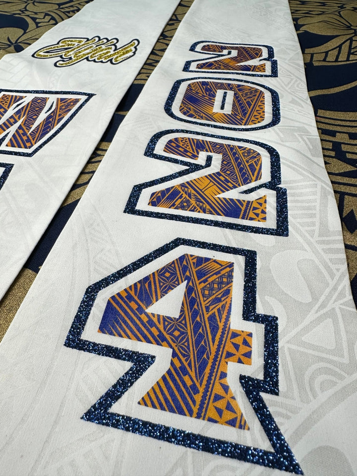Tribal Letter with One Color Glitter Custom Graduation Stole - CHEEHOOlife