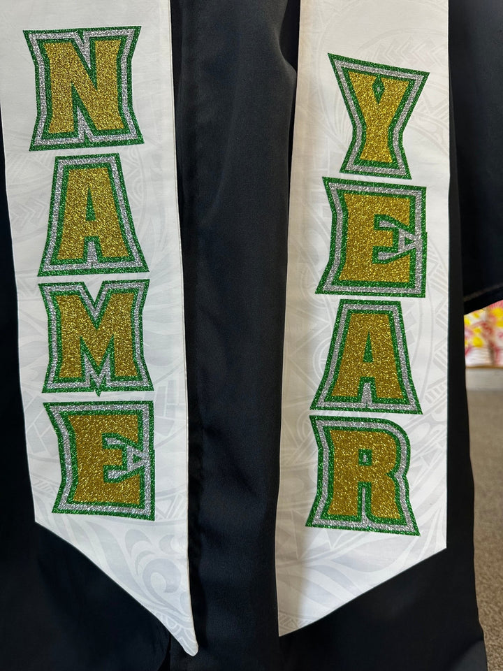 Two Color Glitter Custom Graduation Stole - CHEEHOOlife